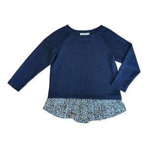 Loft Womens Peplum Top Size XS Ditsy Floral Popover Everyday